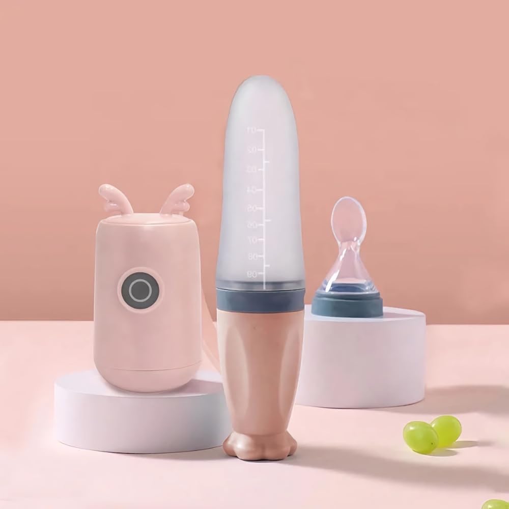 NurtureBlend™ Baby Feeding Spoon with Silica Bottle and Blender