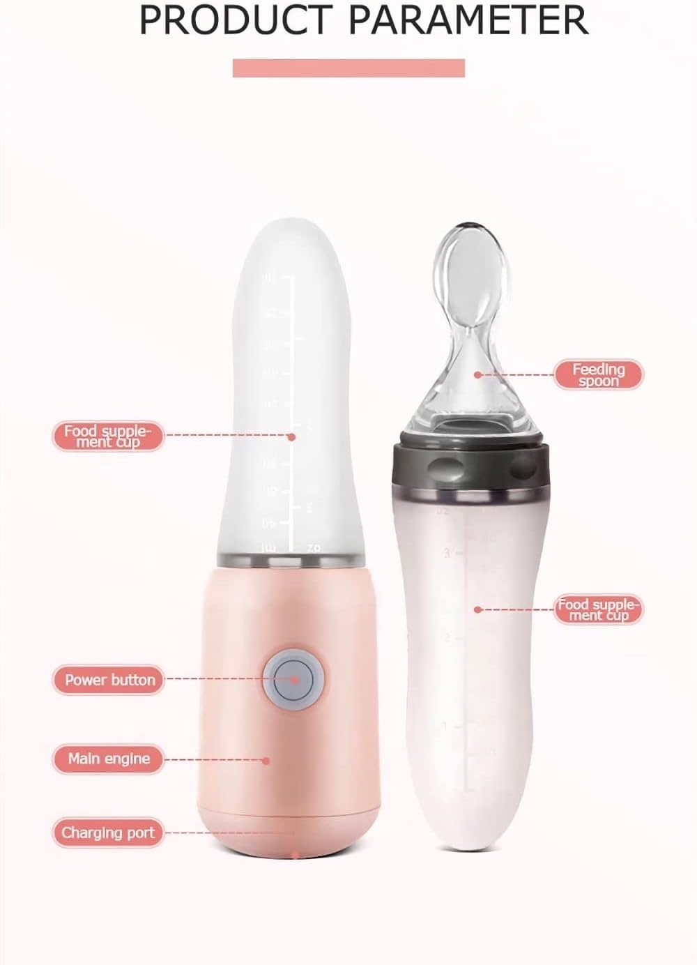 NurtureBlend™ Baby Feeding Spoon with Silica Bottle and Blender
