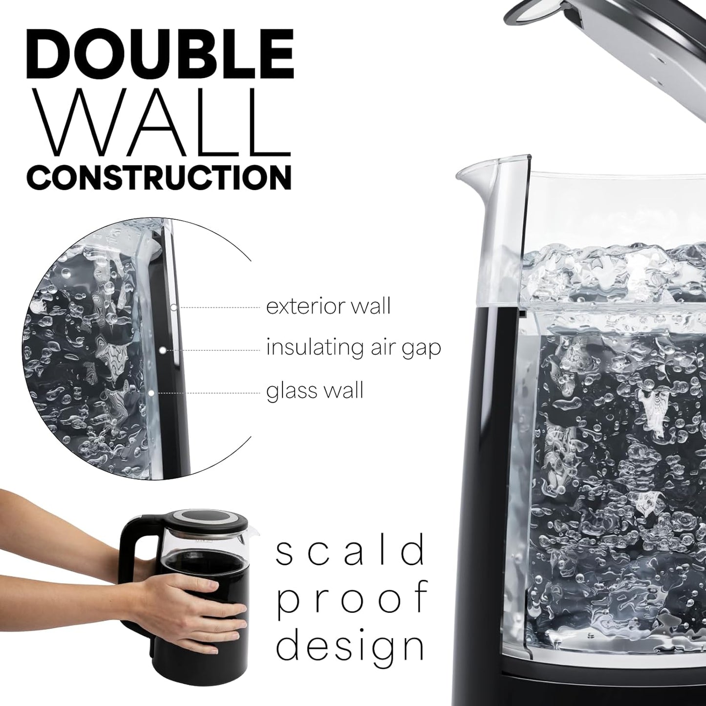 Electric kettle full glass design