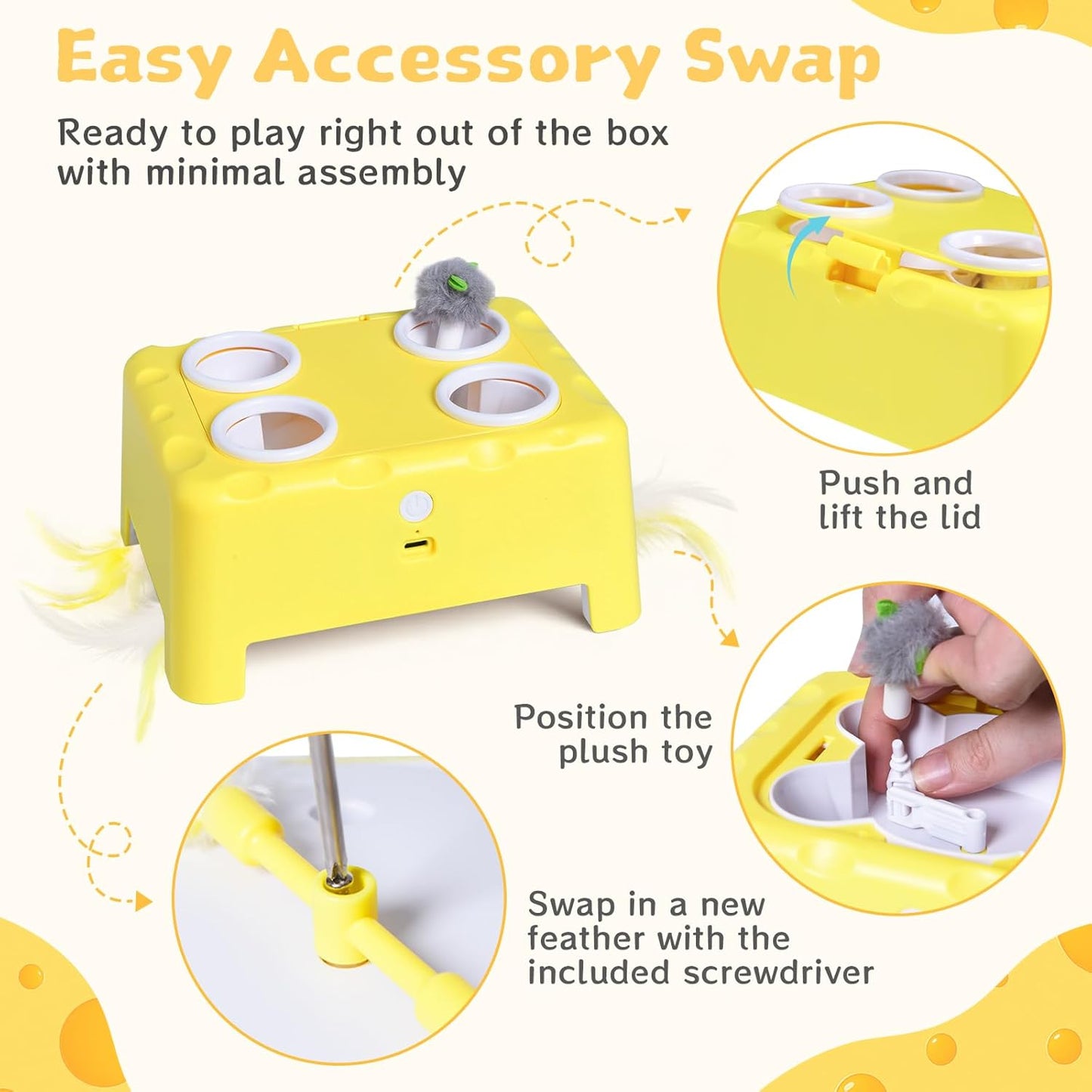 PouncePatrol™ Whack-A-Mole Interactive Cat Toy