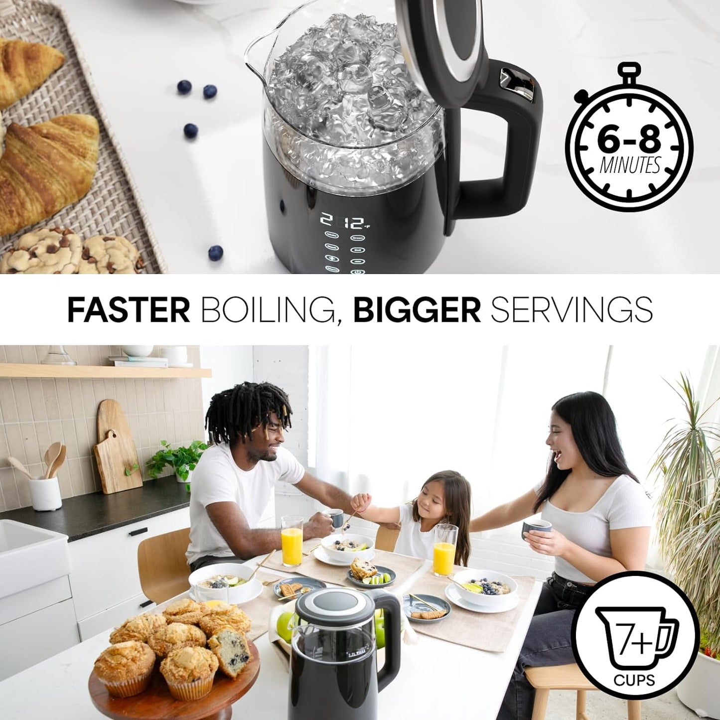 Electric kettle full glass design