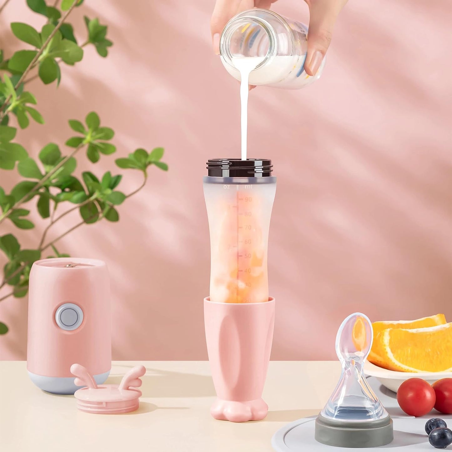 NurtureBlend™ Baby Feeding Spoon with Silica Bottle and Blender
