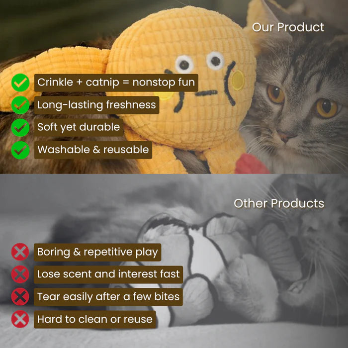 CrinkleChomp™ Catnip Dental Plush Toy