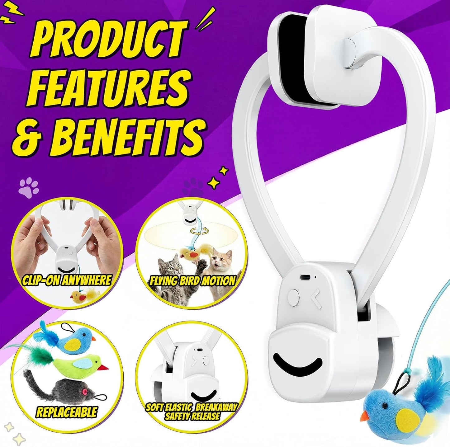 FlutterChase™ - Interactive Cat Door Toy