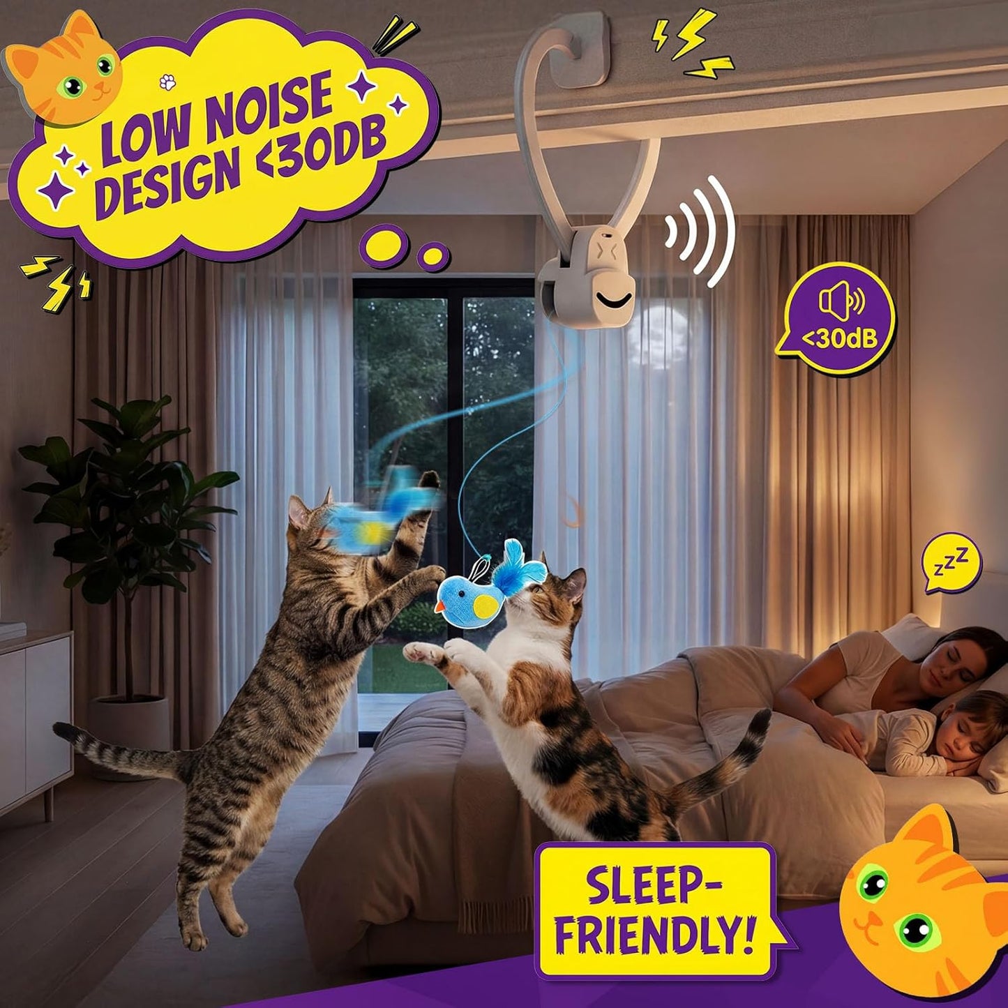 FlutterChase™ - Interactive Cat Door Toy