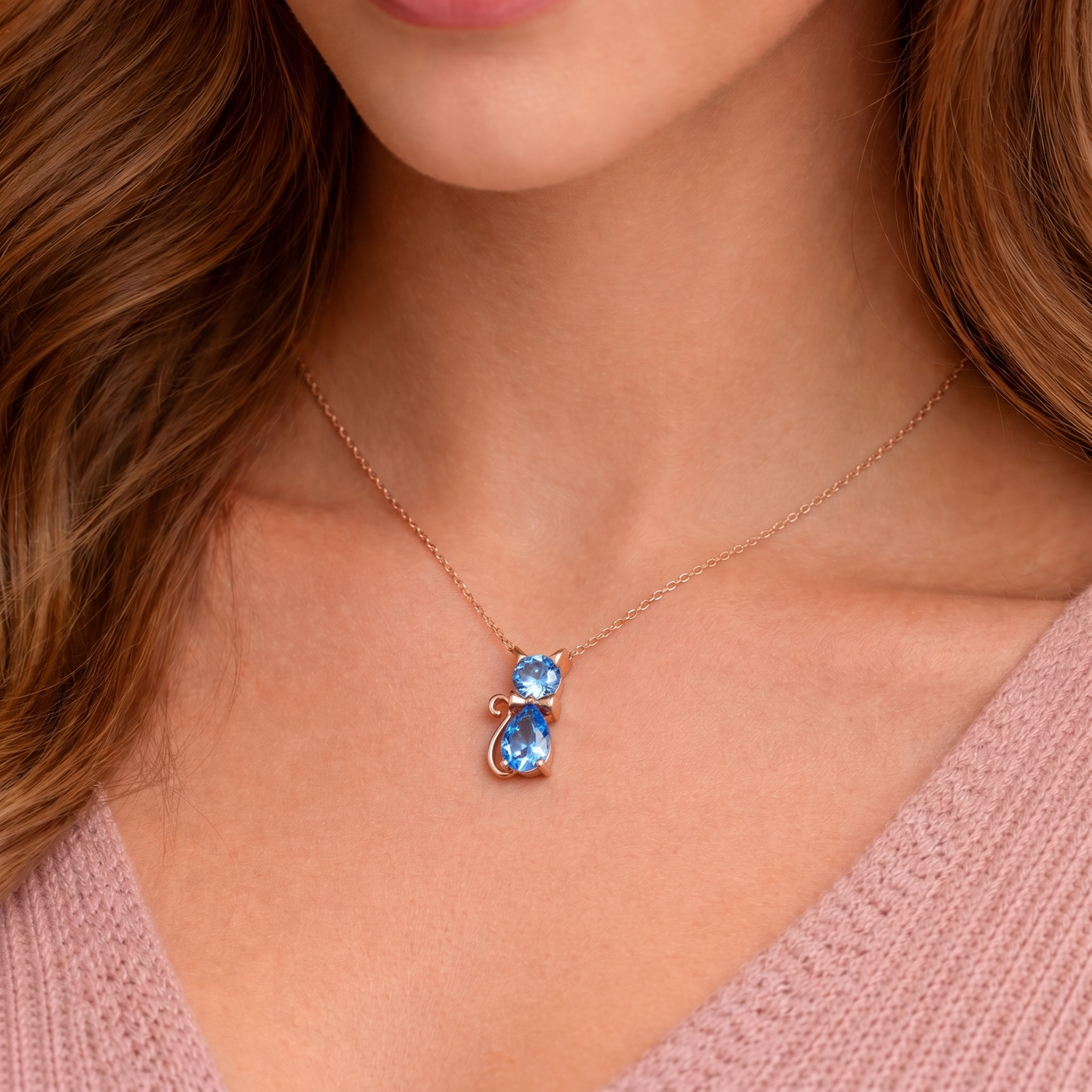 PurrStone™ Crystal Cat Pendant Necklace