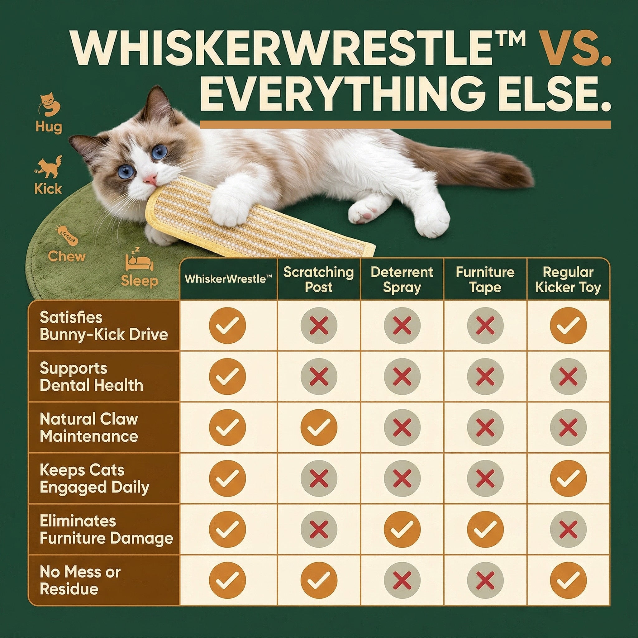WhiskerWrestle™ Primal Kicker & Chew Toy