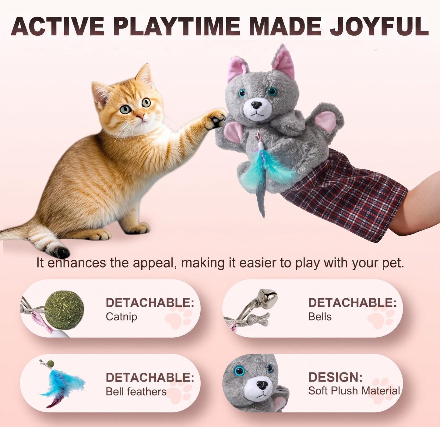PurrPuppet™ Interactive Cat Wrestling Puppet