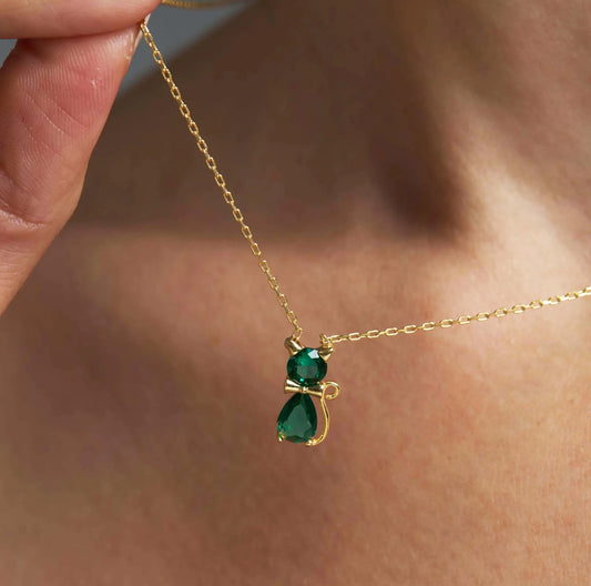 PurrStone™ Birthstone Cat Pendant Necklace